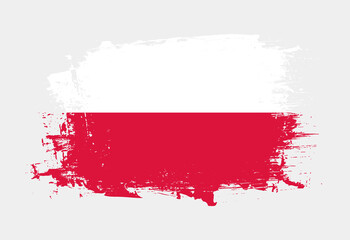 Fototapeta na wymiar Brush painted national emblem of Poland country on white background