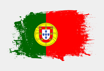 Brush painted national emblem of Portugal country on white background
