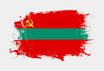 Brush painted national emblem of Transnistria country on white background