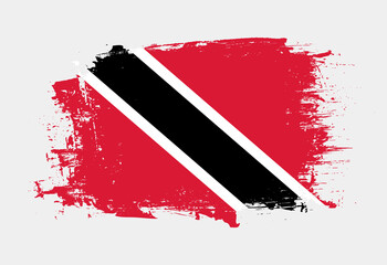 Brush painted national emblem of Trinidad and Tobago country on white background