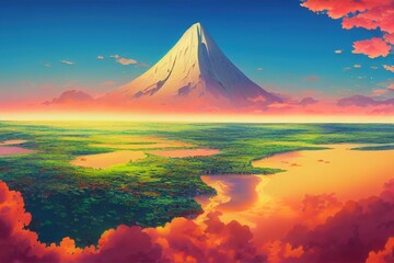 Malawianime style 2d background illustration cartoonish style, high quality illustration