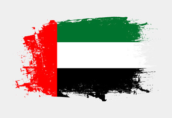 Brush painted national emblem of United Arab Emirates country on white background