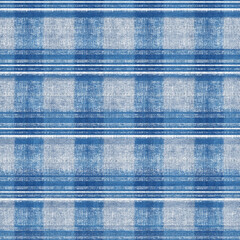 Plaid design blue navy denim effect flax fiber natural pattern detailed woven linen grunge texture . Organic fibre weave fabric surface material effect style