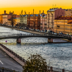 Streets and canals of the historic city of St. Petersburg
