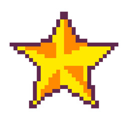 Obraz premium Pixelated star design, celestial body or reward