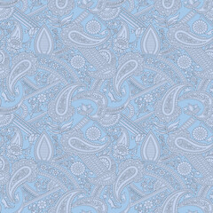 seamless traditional Indian paisley pattern on  background