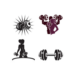 Fototapeta na wymiar fitness and weightlifting logo, vector illustration symbol
