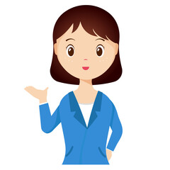 Woman avatar png flat color cartoon style. PNG illustration in flat style