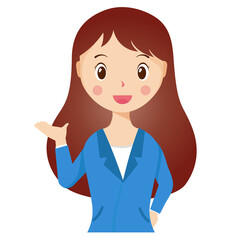 Woman avatar png flat color cartoon style. PNG illustration in flat style
