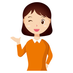Woman avatar png flat color cartoon style. PNG illustration in flat style