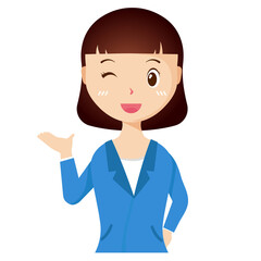 Woman avatar png flat color cartoon style. PNG illustration in flat style