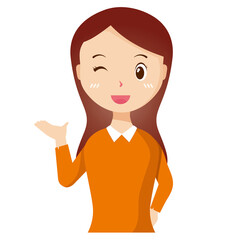 Woman avatar png flat color cartoon style. PNG illustration in flat style