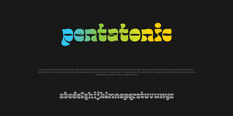 Pentatonic alphabet fonts. Typography minimalist urban digital fashion future creative logo font. vector illustration