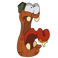 Scary monster pumpkin screaming halloween illustration vector