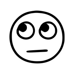 Fototapeta premium Upset face emoticon in doodle style