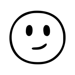 Cute happy face emoticon in doodle style