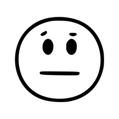 Sad face emoticon in doodle style