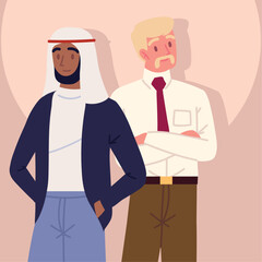 diverse two men employees