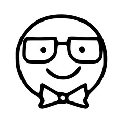 smiley gentleman emoticon in doodle style