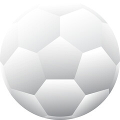 Classical blank white soccer ball isolaed.Vector graphic style, PNG file.