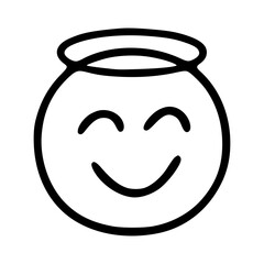 halo smiley emoticon in doodle style