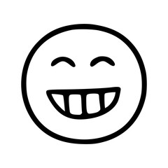 laughing emoticon in doodle style