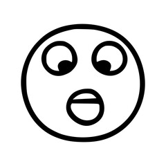 silly face emoticon in doodle style
