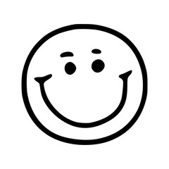 happy face emoticon in doodle style