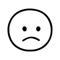 Sad face emoticon in doodle style