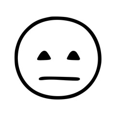 Sad face emoticon in doodle style