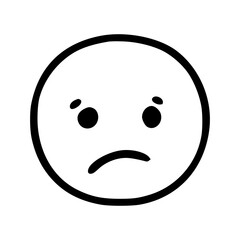 Sad face emoticon in doodle style