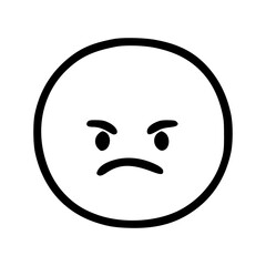 Fototapeta premium Angry face emoticon in doodle style