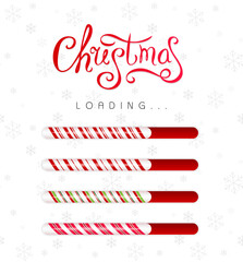 Christmas loading bar collection. Progress borders with candy ca