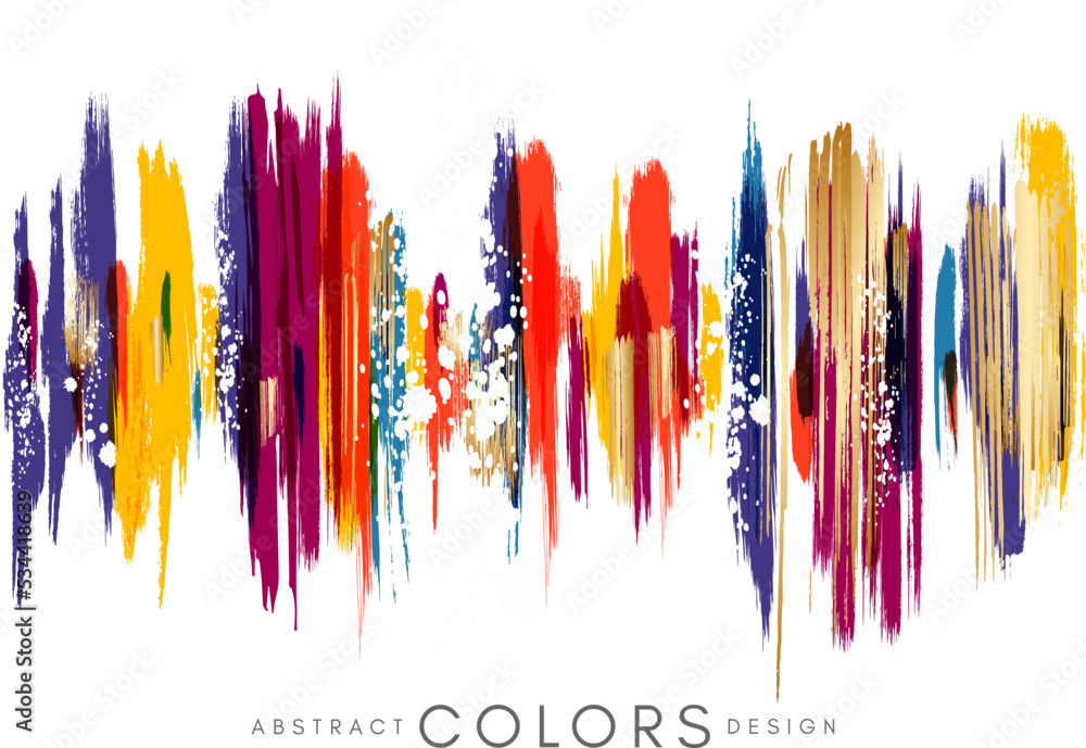 Canvas Prints colorful hand drawn decorative element from brush strocks. abstract creative design from multicolore