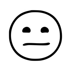 Sad face emoticon in doodle style