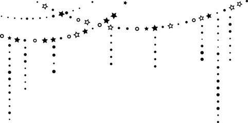 Holiday garlands. Celebration decoration border. Vector design element.