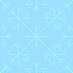 Seamless pattern with snowflakes on a blue background. Winter cold texture.