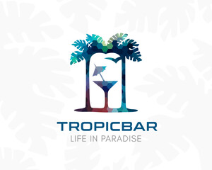 Tropical vacation logo. Travel agency or spa salon icon