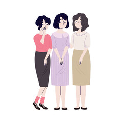 Korean female family