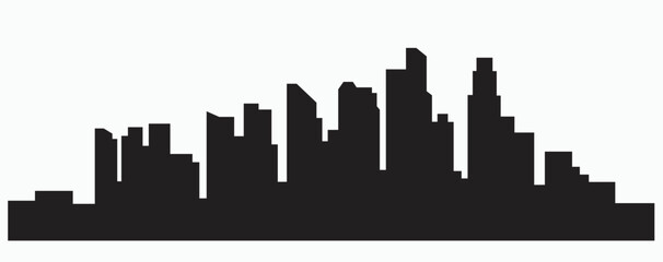 Fototapeta premium Modern City Skyline silhouette outline drawing on white background.