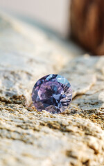 Natural Sapphire gemstone, Jewel or gems on black shine color, Collection of many different natural gemstones amethyst,
