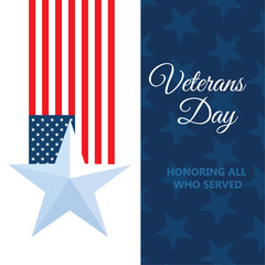 veterans day honoring all who served, poster