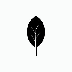 Leaf Icon. Vegetation Element Symbol - Vector.      