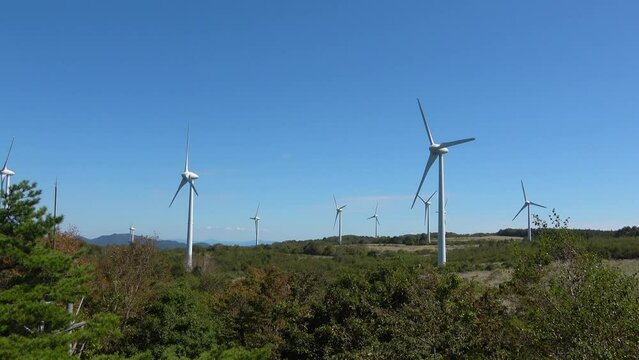 風車と高原・布引風の高原（郡山市・湖南町）