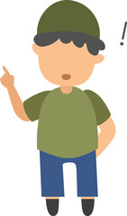 cute moslem kid flat character happy excited find ideas or answers