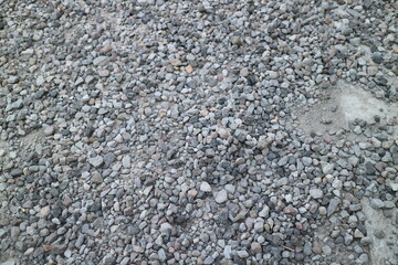 pebbles arranged to cover the floor
