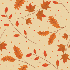 autumn leaves seamless pattern