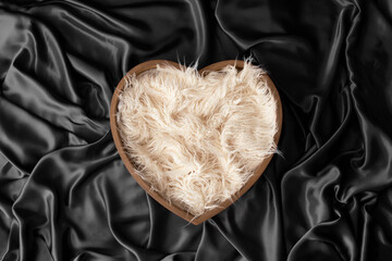 Newborn digital love heart and silk backdrop/background	