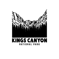 Logo drawing of kings canyon national park, vector illustration