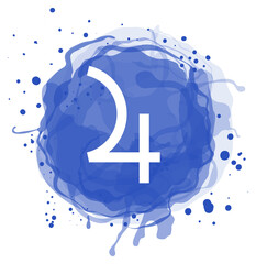 Jupiter planet symbol. White sign on watercolor blot. Astrological calendar. Zodiacal horoscope. Outline illustration. Jyotisha. Hinduism, Indian or Vedic astrology © Ramziia
